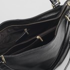 Сумка женская, 1 отдел с перегородкой, наружный карман, длинный ремень, цвет чёрный - Фото 5