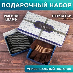 Подарочный набор 'Любимому сыну': шарф, перчатки