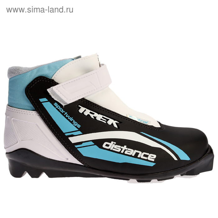 Ботинки лыжные TREK Distance Control SNS ИК, цвет чёрный, лого голубой, размер 43 - Фото 1