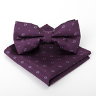 Набор мужской: галстук-бабочка 12 х 6, платок 21 х 21, фиолетовый, п/э - Фото 1