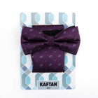 Набор мужской: галстук-бабочка 12 х 6, платок 21 х 21, фиолетовый, п/э - Фото 2