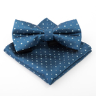 Набор мужской: галстук-бабочка 12х6, платок 21х21, морская волна, п/э - Фото 1