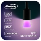 Лампа светодиодная декоративная LuazON «Фонарик», 5 SMD 2835, розовый свет - фото 319694430