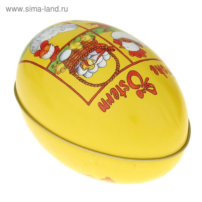 Шкатулка металл яйцо "Курочка" 13х7,5х8 см