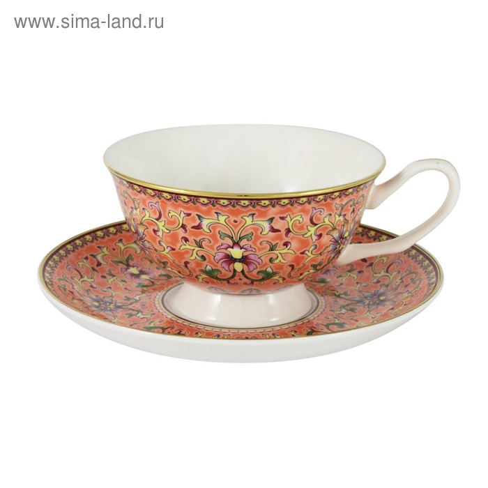 Чашка с блюдцем «Восточный дворец», цвет оранжевый - Фото 1