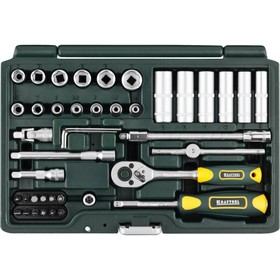 

Набор торцевых головок KRAFTOOL 27885-H42, 1/4", 42 предмета
