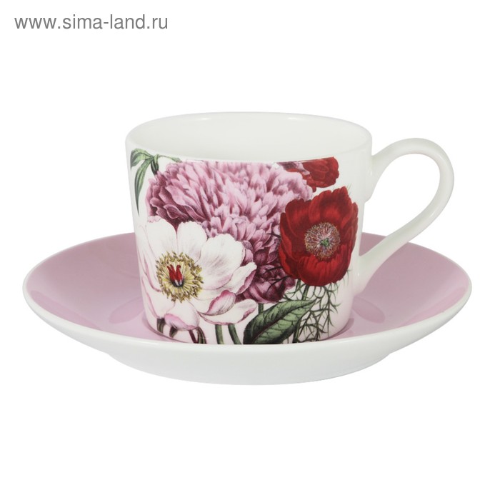 Чашка с блюдцем «Лаура», цвет розовый - Фото 1