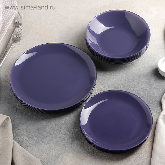 Сервиз столовый Arty Parme, 18 предметов, цвет фиолетовый - Фото 1