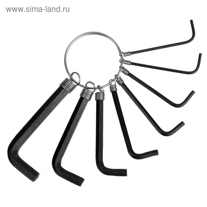 Набор ключей шестигранных на кольце ЛОМ, 1.5 - 6 мм, 8 шт. - Фото 1