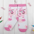 Носки детские СМЕШАРИКИ "Нюша", бел.,р-р 12-14, 1-2года, 80%хл., 17%п/э, 3%эл - Фото 1