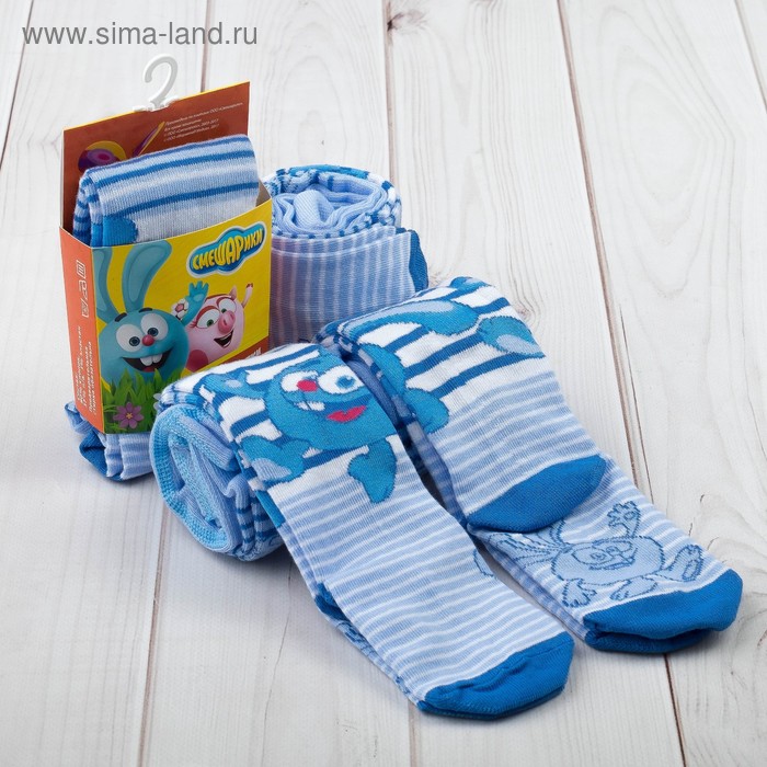 Колготки детские СМЕШАРИКИ "Крош", рост 104-110см,4-5лет, 80%хл.,17%п/а,3%эл - Фото 1
