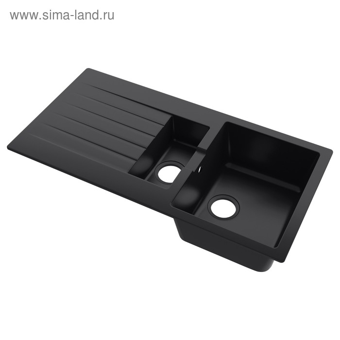 Мойка для кухни "ХЭЛЛВИКЕН", врезная, кварцевый композит, черная - Фото 1