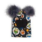 Шапка-шлем детская зимняя с помпонами, размер 42-46 см, цвет микс, принт совы ЗШ-61-44_М - Фото 2