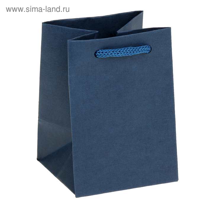Пакет подарочный, цвет синий, 7 х 4 х 10 см - Фото 1