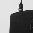 Сумка женская, замша, отдел на молнии, наружный карман, длинный ремень, атлас чёрный - Фото 4