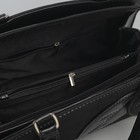Сумка женская, замша, отдел на молнии, наружный карман, длинный ремень, атлас чёрный - Фото 5