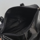 Сумка женская, отдел на молнии, наружный карман, длинный ремень, лак чёрный - Фото 5