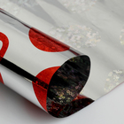 Пленка голографическая «Сердца», красная 0,7 х 7 м, 200 г - Фото 2