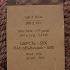 Пряжа "Сувенирная" 50% акрил, 50% шерсть 160м/200гр (431-Бежевый меланж) - Фото 3