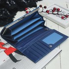 Кошелёк женский, 2 отдела рамка, 2 отдела, для карт на клапане, цвет голубой - Фото 3