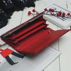 Кошелёк женский, 2 отдела рамка, 2 отдела, для карт на клапане, цвет красный - Фото 3