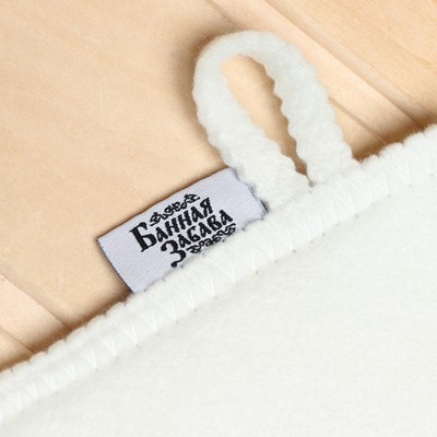 Набор для бани с принтом «Для любителей баньки», 3 предмета: шапка, коврик, рукавица, полиэфир, светлый, «Банная забава»