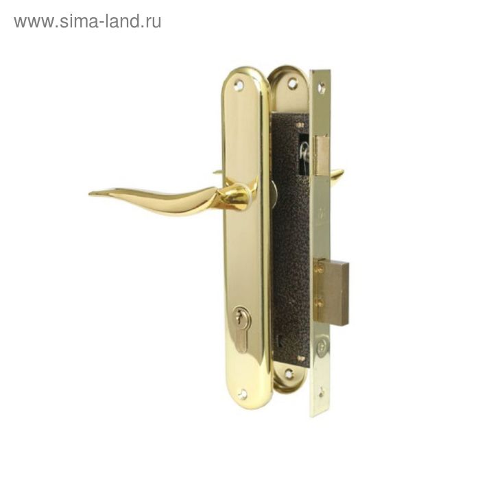 Замок врезной «АЛЛЮР» 0205 GP, с ручкой, латунь - Фото 1