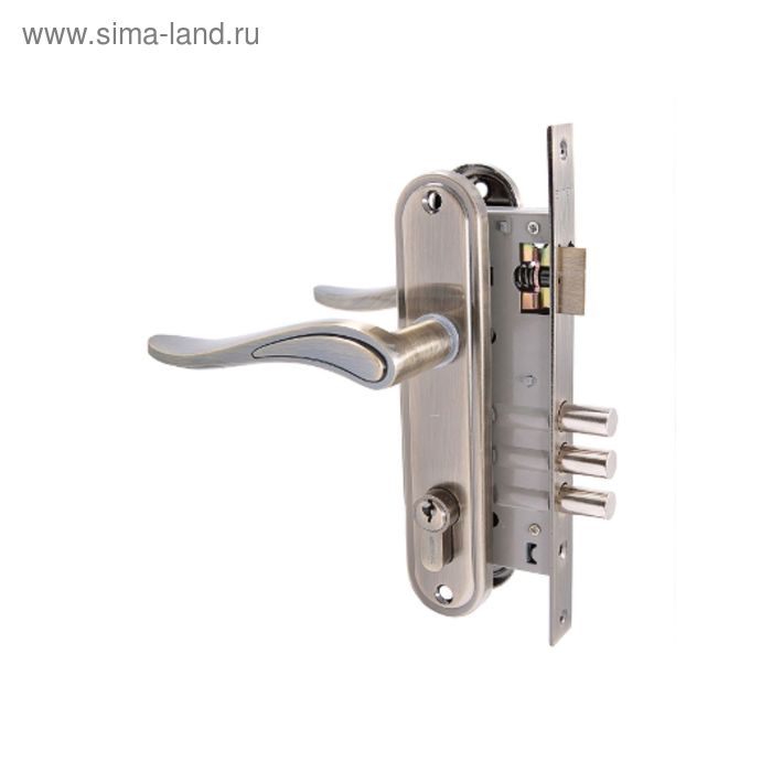 Замок врезной «АЛЛЮР» 102/3 AB, с ручкой, 4 ключа, цвет старая бронза - Фото 1