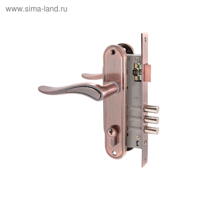 Замок врезной «АЛЛЮР» 102/3 АС, с ручкой, 4 ключа, цвет старая медь - Фото 1