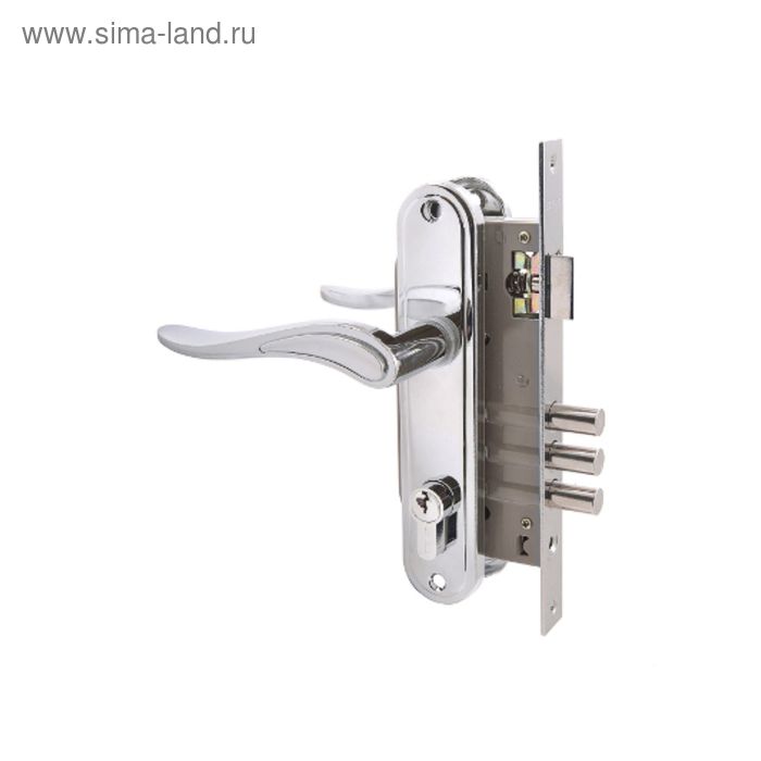 Замок врезной «АЛЛЮР» 102/3 CP, с ручкой, 4 ключа, цвет хром - Фото 1