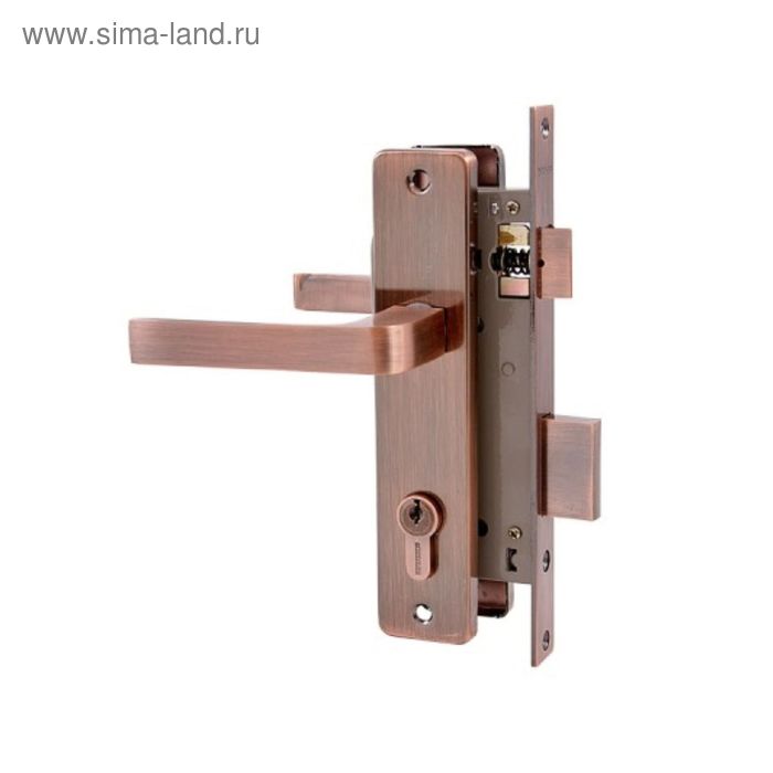 Замок врезной «АЛЛЮР» 126/1 АС, с ручкой, 4 ключа, цвет старая медь - Фото 1