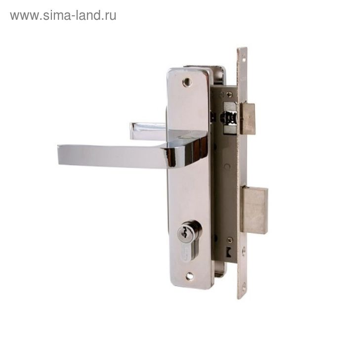 Замок врезной «АЛЛЮР» 126/1 CP, с ручкой, 4 ключа, цвет хром - Фото 1