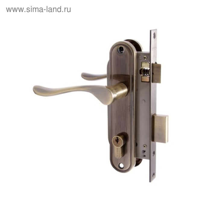 Замок врезной «АЛЛЮР» 127/1 AB, с ручкой, 4 ключа, цвет старая бронза - Фото 1