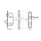 Замок врезной «АЛЛЮР» 127/1 AB, с ручкой, 4 ключа, цвет старая бронза - Фото 2