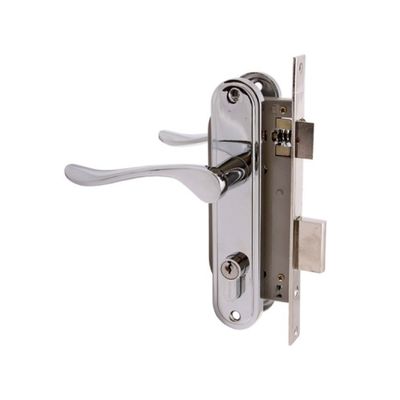 Замок врезной «АЛЛЮР» 127/1 CP, с ручкой, 4 ключа, цвет хром