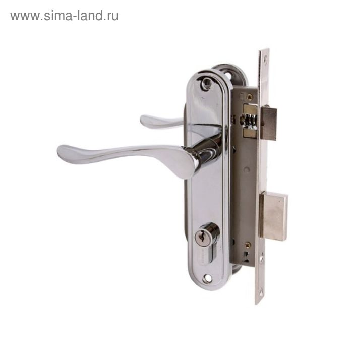 Замок врезной «АЛЛЮР» 127/1 CP, с ручкой, 4 ключа, цвет хром - Фото 1