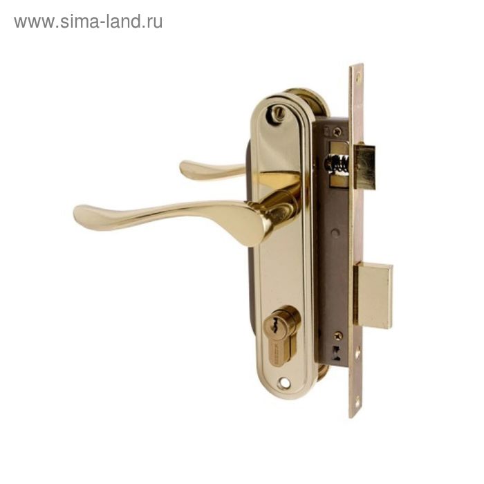 Замок врезной «АЛЛЮР» 127/1 GP, с ручкой, 4 ключа, латунь - Фото 1