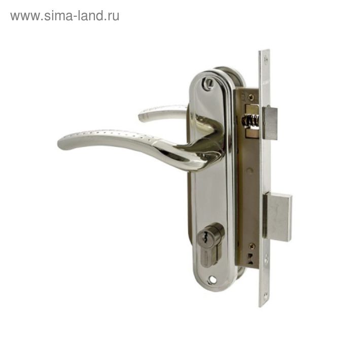 Замок врезной «АЛЛЮР» 132/1 CP, с ручкой, 4 ключа, цвет хром - Фото 1