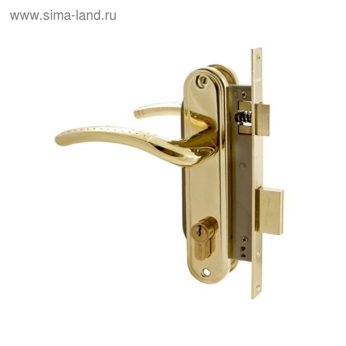 Замок врезной «АЛЛЮР» 132/1 GP, с ручкой, 4 ключа, латунь - Фото 1