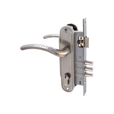 Замок врезной «АЛЛЮР» 132/3 AB, с ручкой, 4 ключа, цвет старая бронза