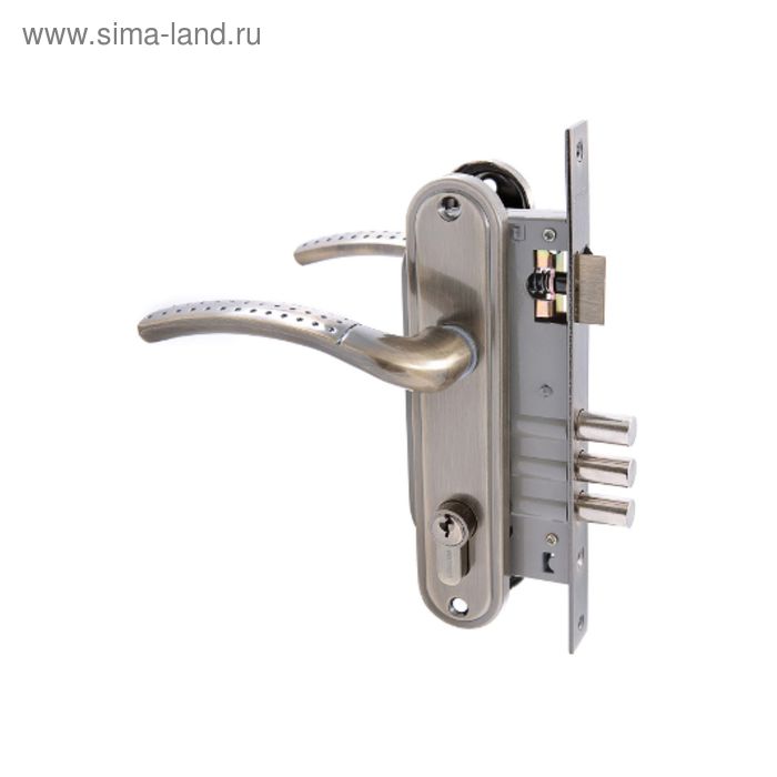 Замок врезной «АЛЛЮР» 132/3 AB, с ручкой, 4 ключа, цвет старая бронза - Фото 1