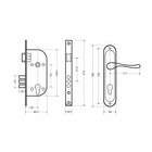 Замок врезной «АЛЛЮР» 132/3 AB, с ручкой, 4 ключа, цвет старая бронза - Фото 2