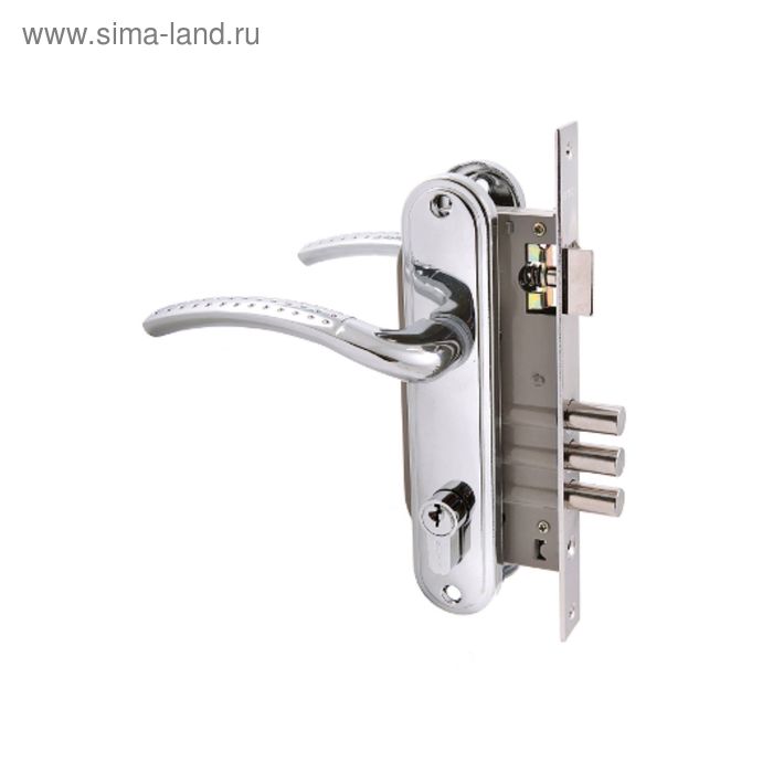 Замок врезной «АЛЛЮР» 132/3 CP, с ручкой, 4 ключа, цвет хром - Фото 1