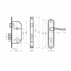 Замок врезной «АЛЛЮР» 132/3-61 А(1232) AB, с ручкой, малый корпус, цвет старая медь 2617715