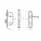 Замок врезной "АЛЛЮР" 132/3-61А(1232) AC, с ручкой, малый корпус, цвет старая бронза - Фото 2