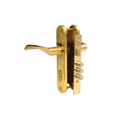 Замок врезной Apecs 1023/60-G, с ручкой, цвет золото