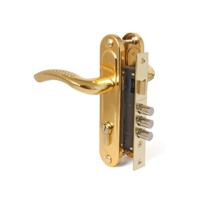 Замок врезной Apecs 1027/60-G/GM, с ручкой, цвет золото, матовое золото