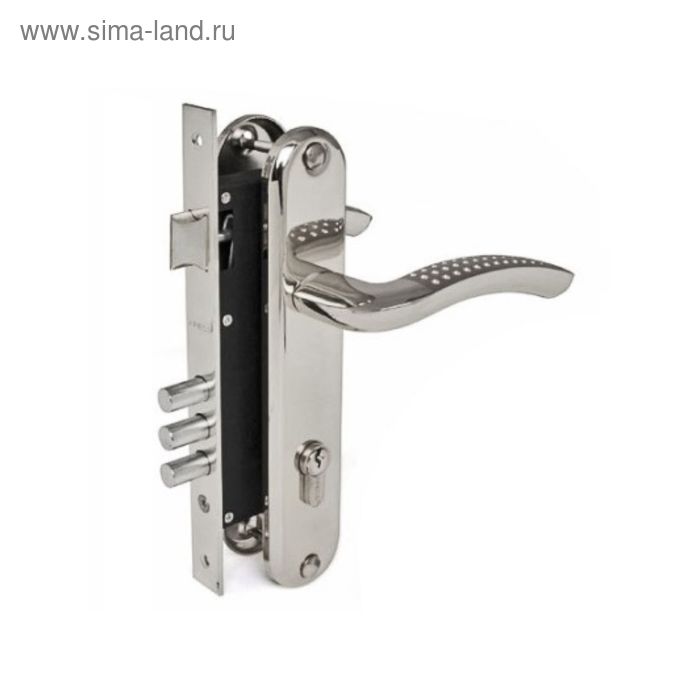 Замок врезной Apecs 2227/60-NI/NIS, с ручкой, цвет никель, сатин - Фото 1