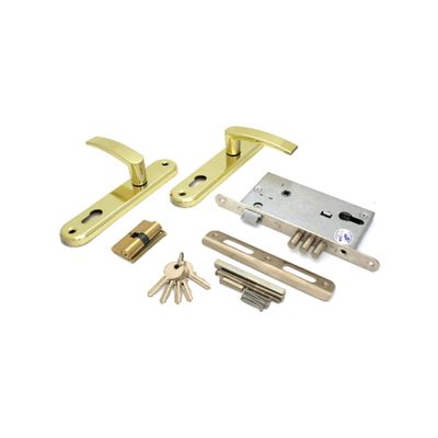 Замок врезной BORDER ЗВ 4-3, с ручкой, латунь