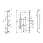 Замок врезной BORDER ЗВ 4-31/55, с ручкой, без ц/м, черный жемчуг - Фото 2